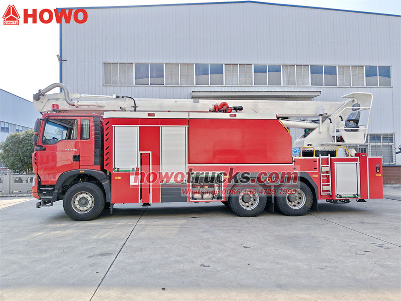 Howo 6x4 32m high reach fire water truck