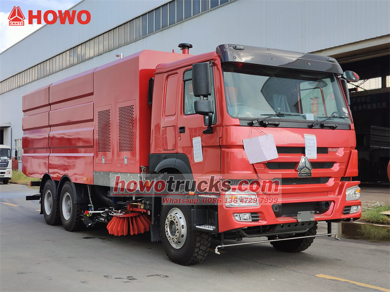 Heavy duty HOWO 6x4 sweeper truck for export