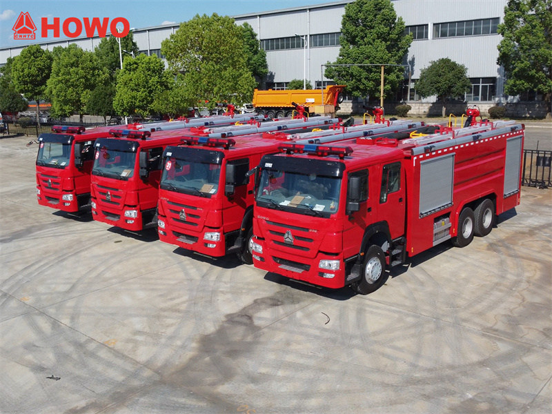 Nigeria customer buy 4 units HOWO 6x4 foam fire truck