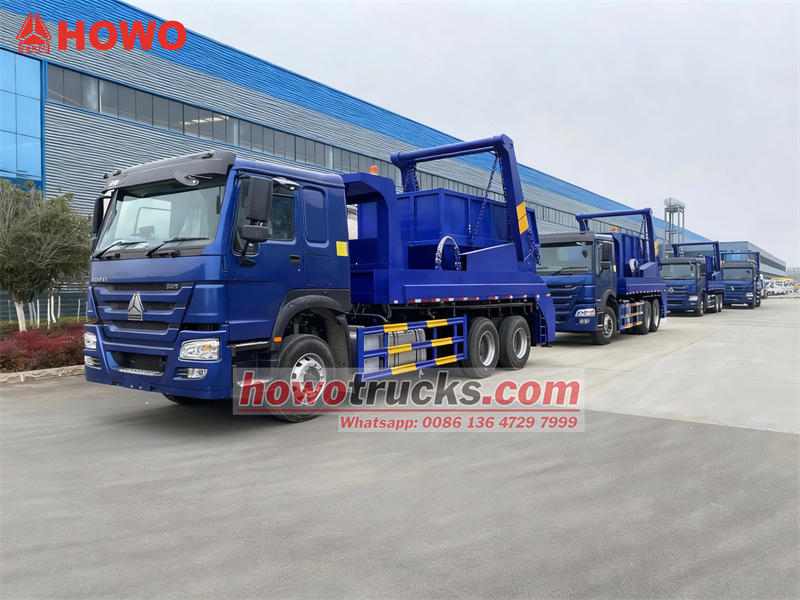 4 units HOWO 6x4 skip loader garbage trucks