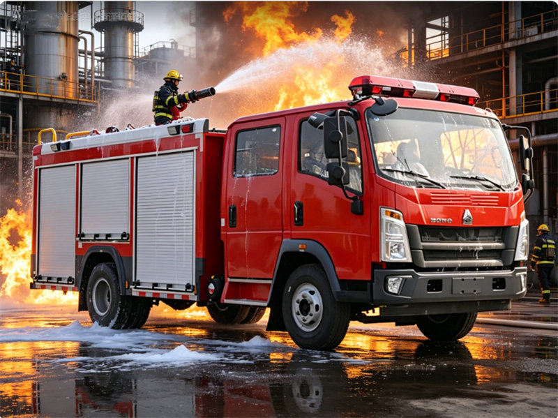 HOWO Sinotruk foam fire truck Structural principle