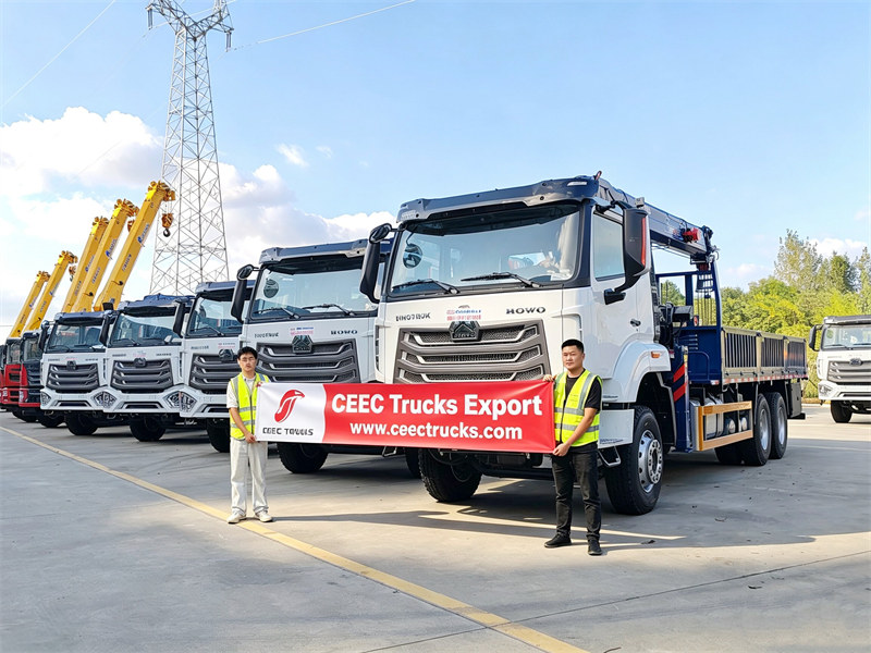 5 cần cẩu gắn trên xe tải HOWO đã được giao đến Angola.